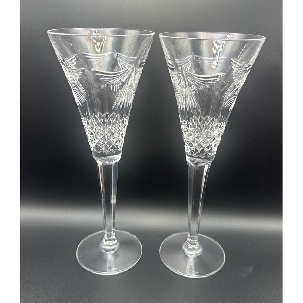 Waterford Crystal Millennium Collection Peace Toasting Flute with Peace Dove 2ps